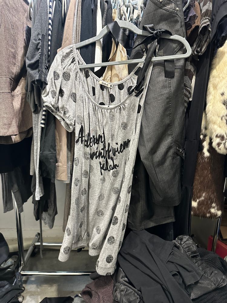 Grey Miss Sixty  Polka Dot Dress With Text